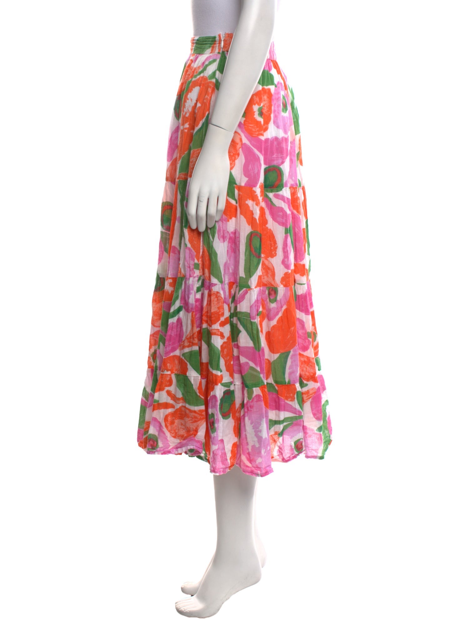 Banjanan Floral Print Midi Length Skirt