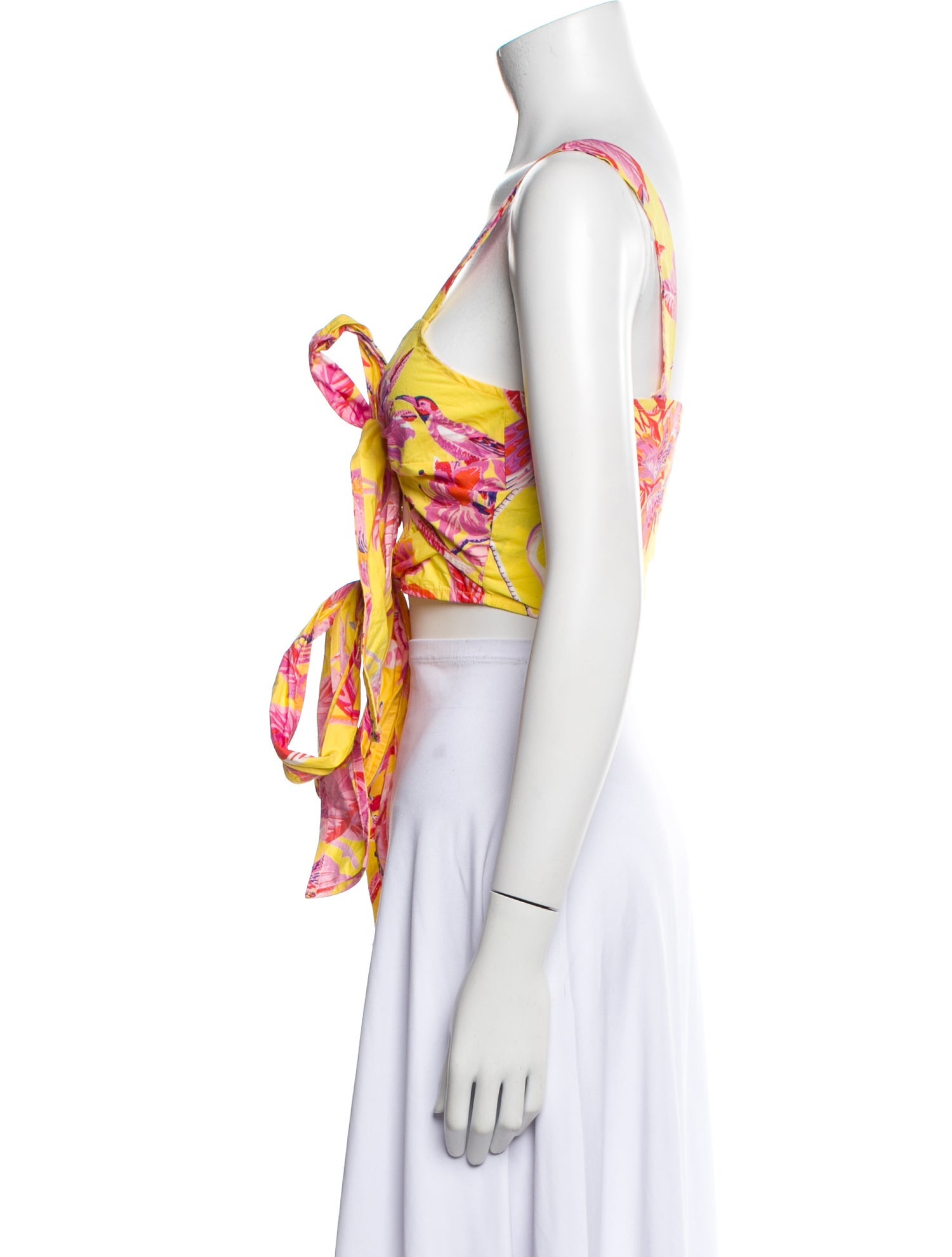 Banjanan Floral Print V-Neck Crop Top