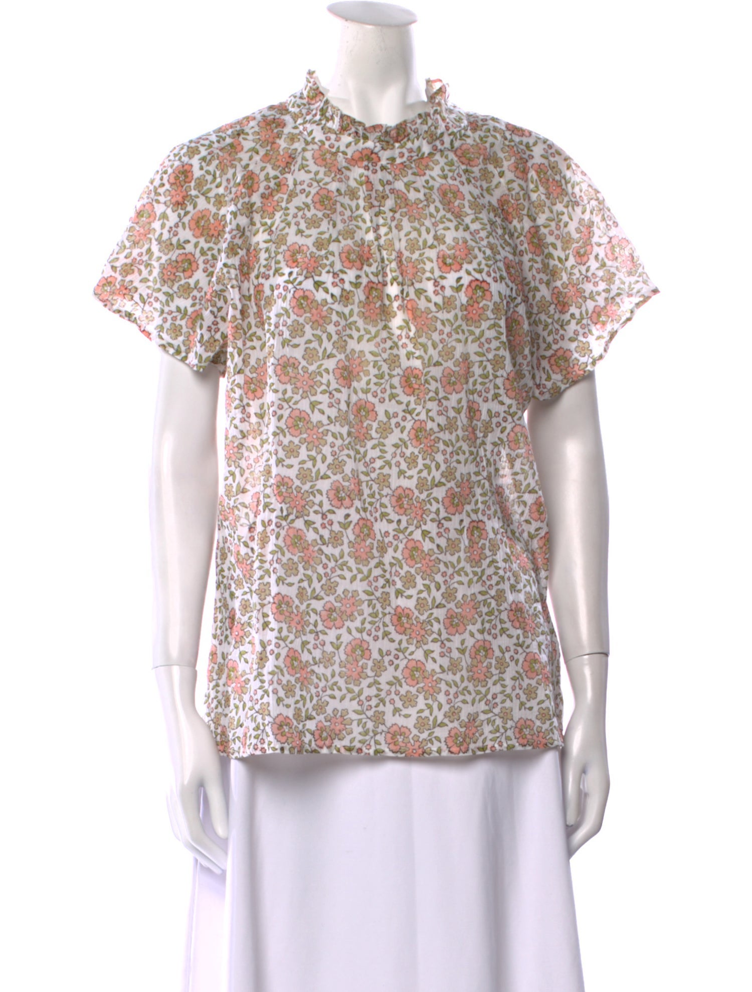 Banjanan Floral Print Mock Neck Top