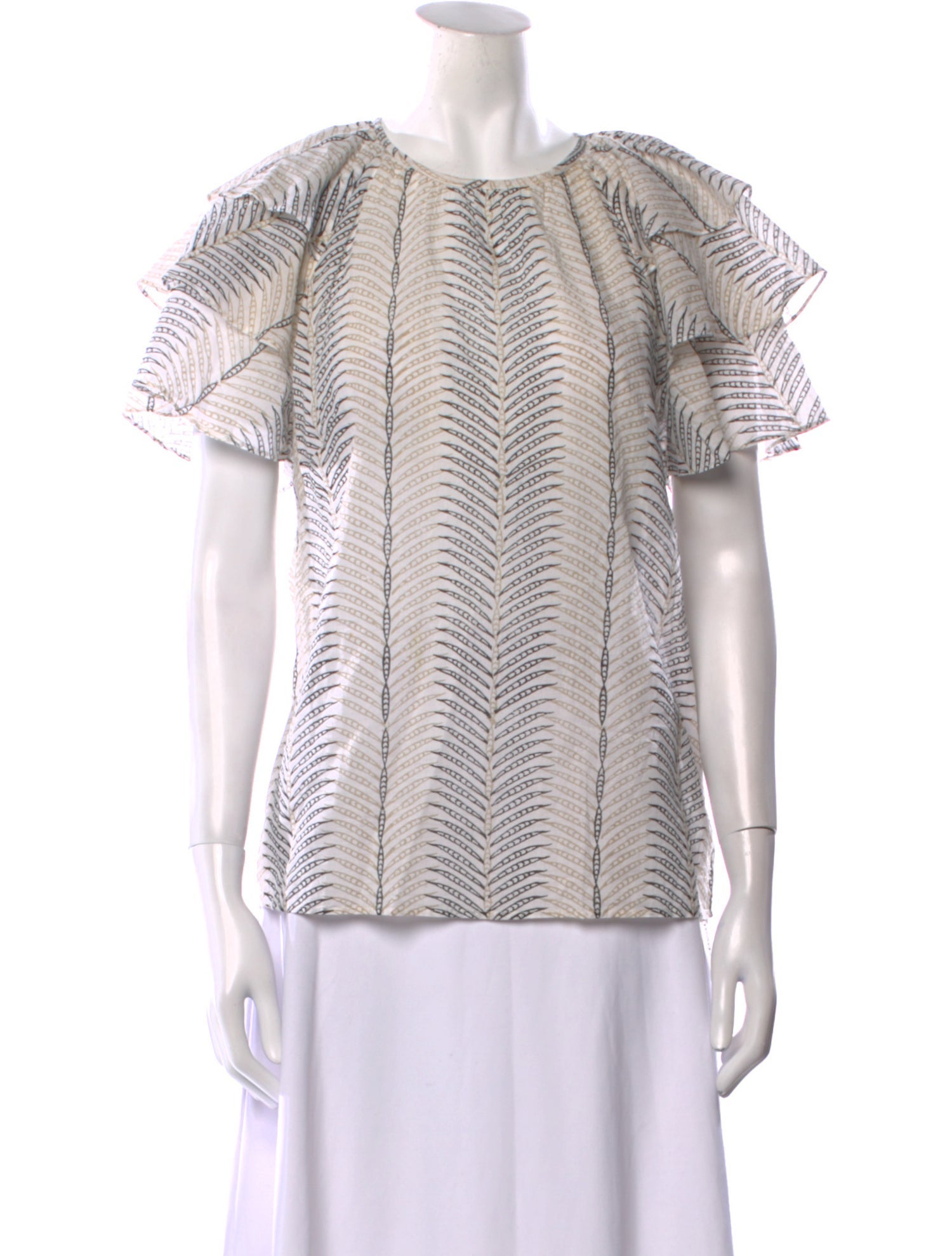 Banjanan Striped Crew Neck Blouse