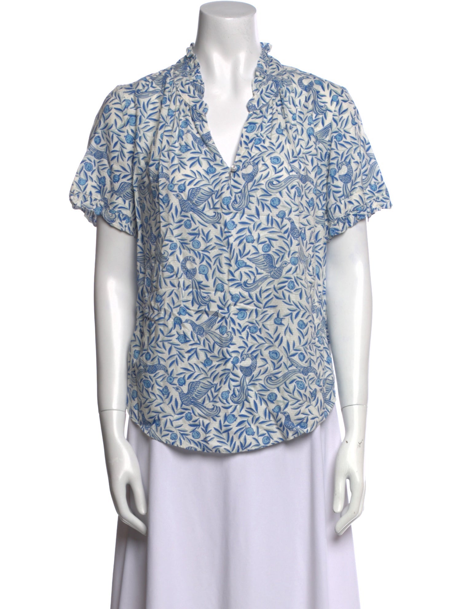 Banjanan Printed V-Neck Blouse