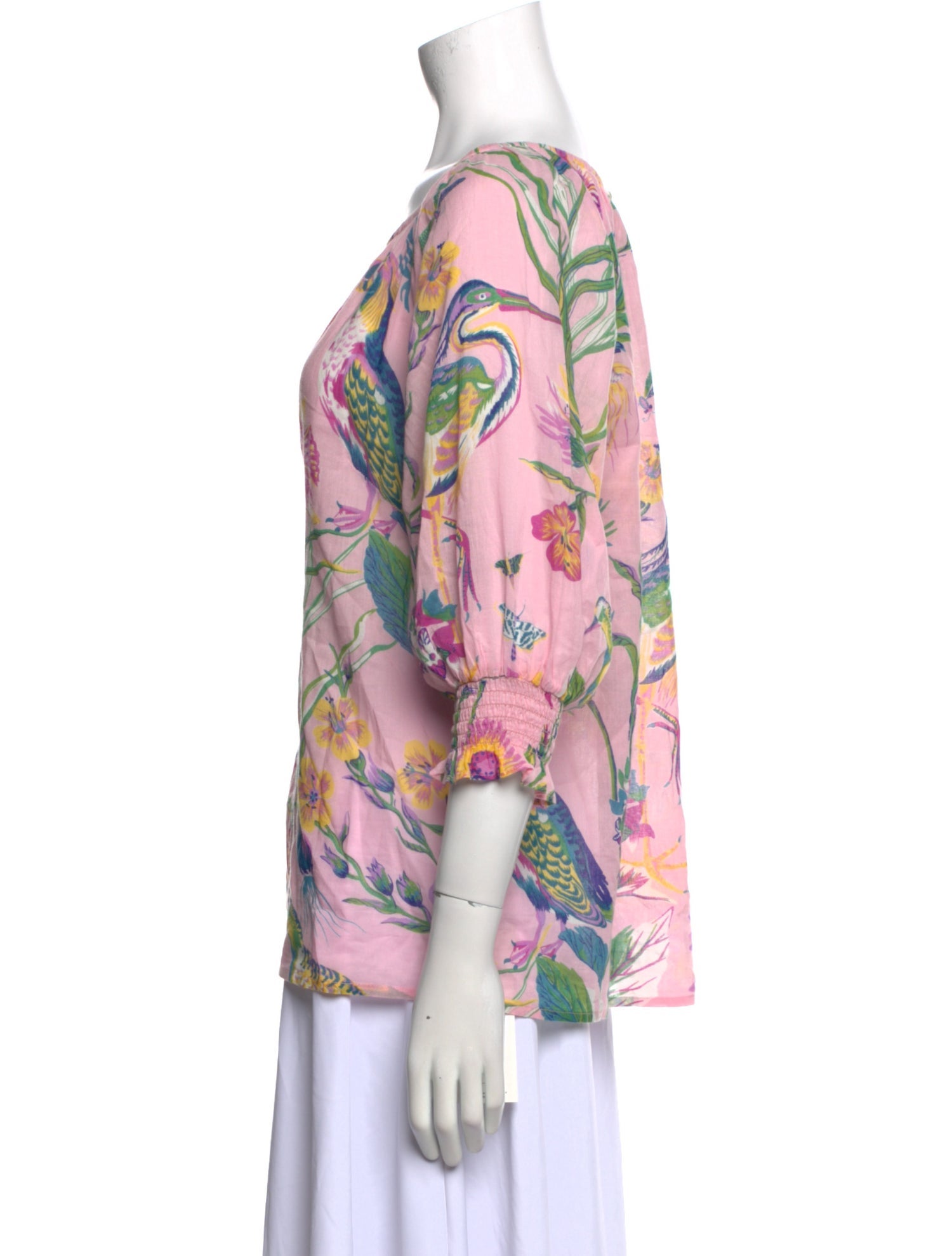 Banjanan Printed Bateau Neckline Blouse