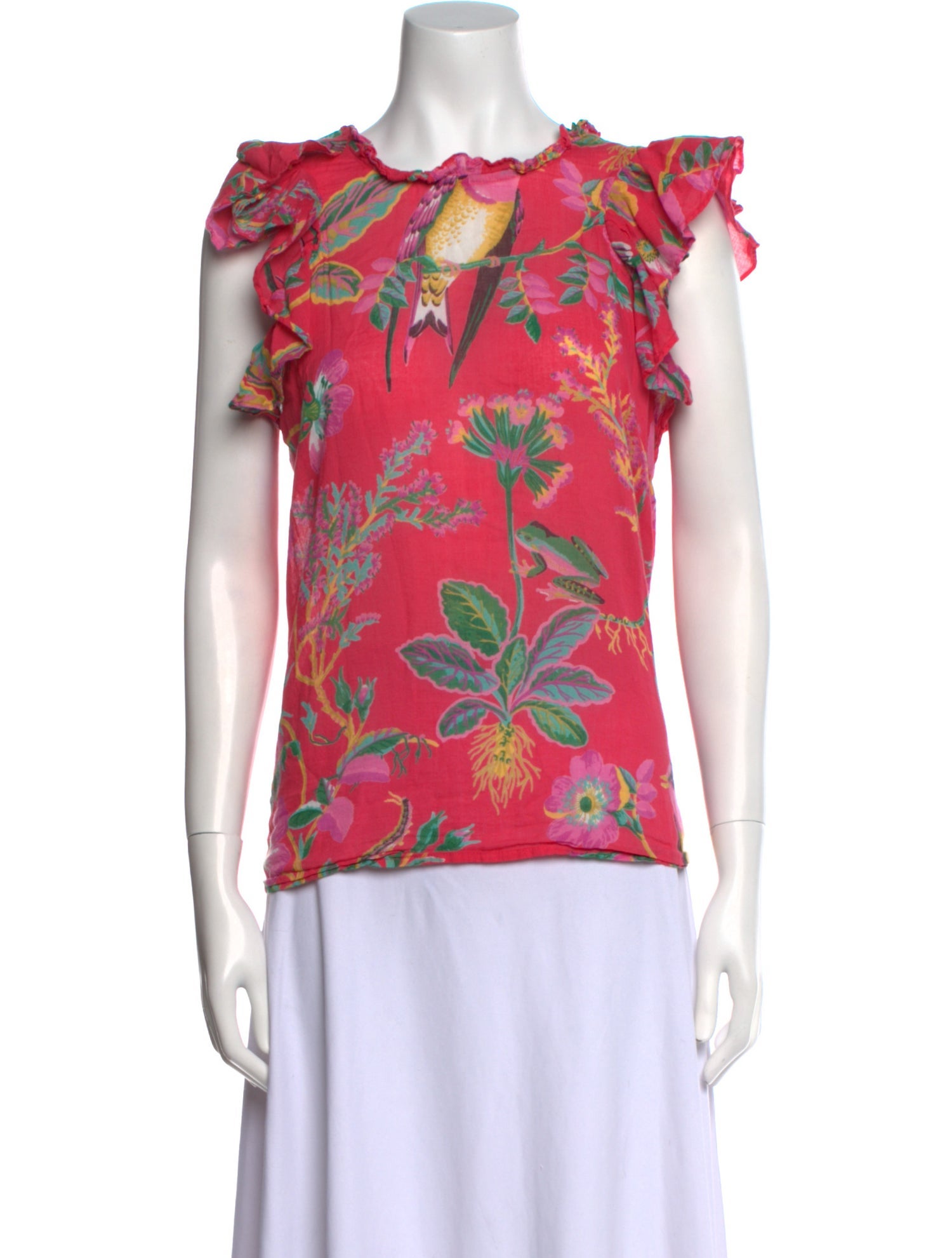 Banjanan Floral Print Crew Neck Blouse