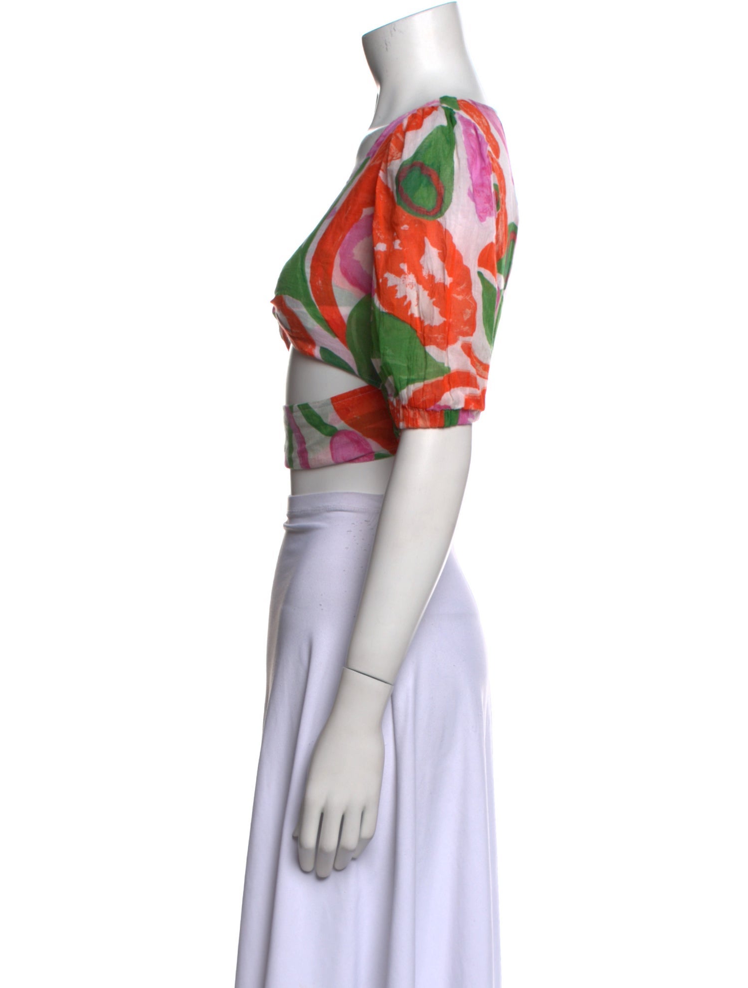 Banjanan Floral Print V-Neck Crop Top