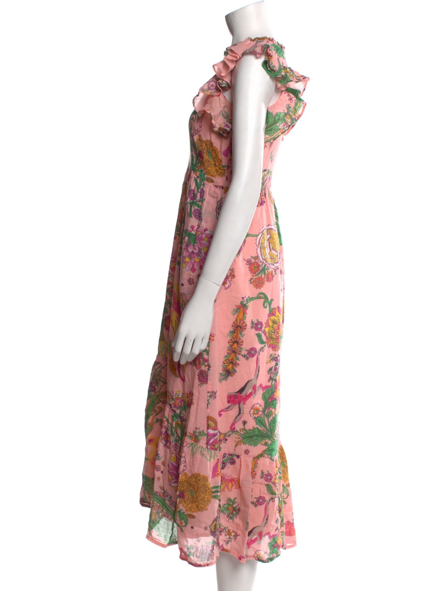 Banjanan Floral Print Midi Length Dress