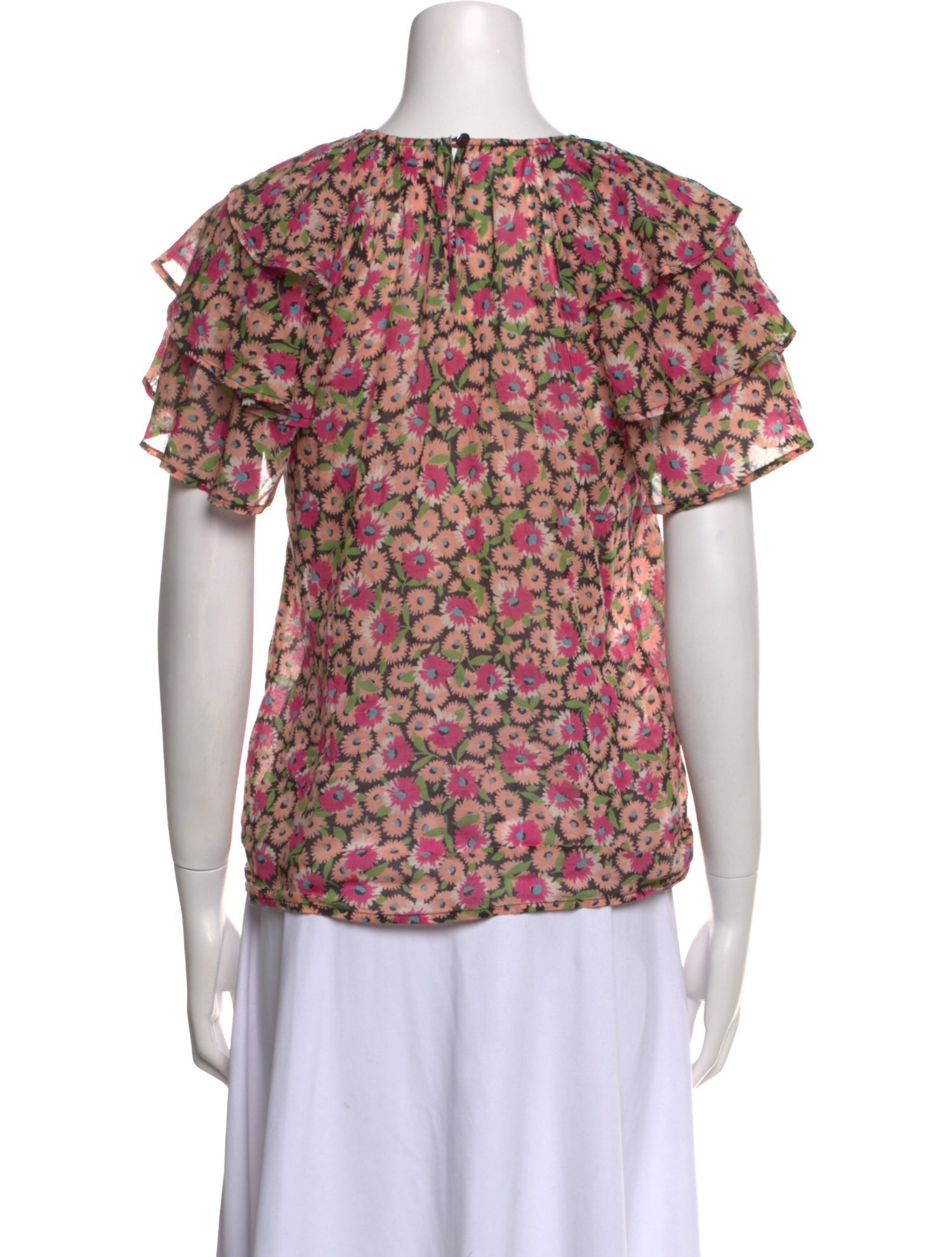 Banjanan Floral Print Crew Neck Blouse