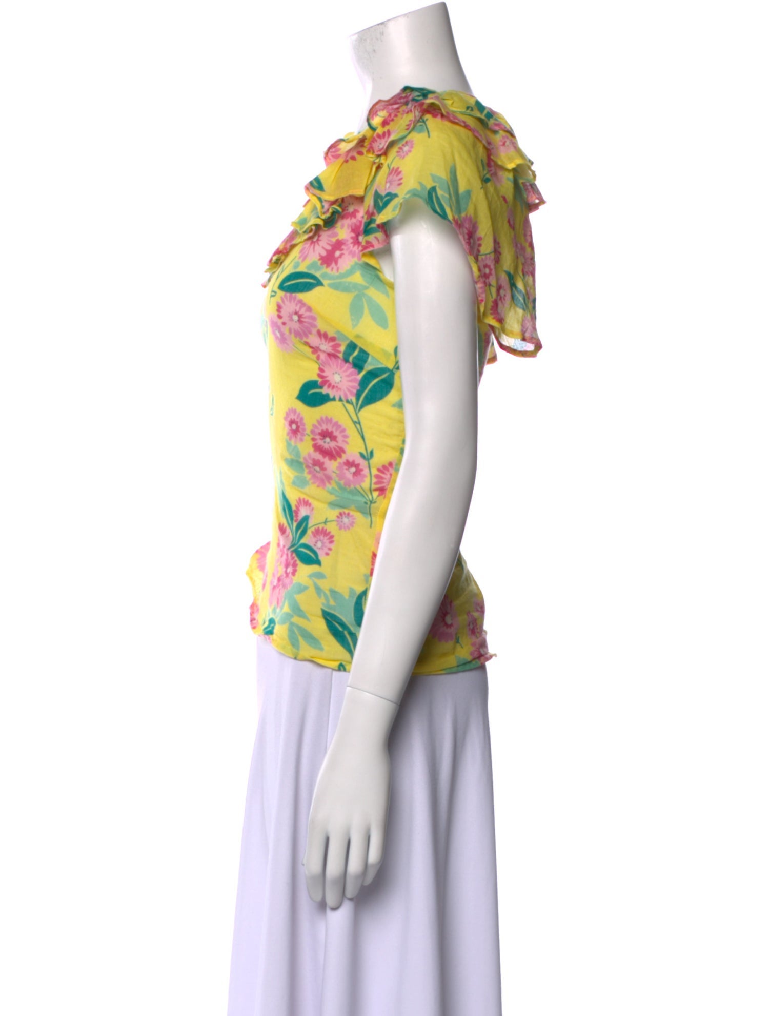 Banjanan Floral Print V-Neck T-Shirt