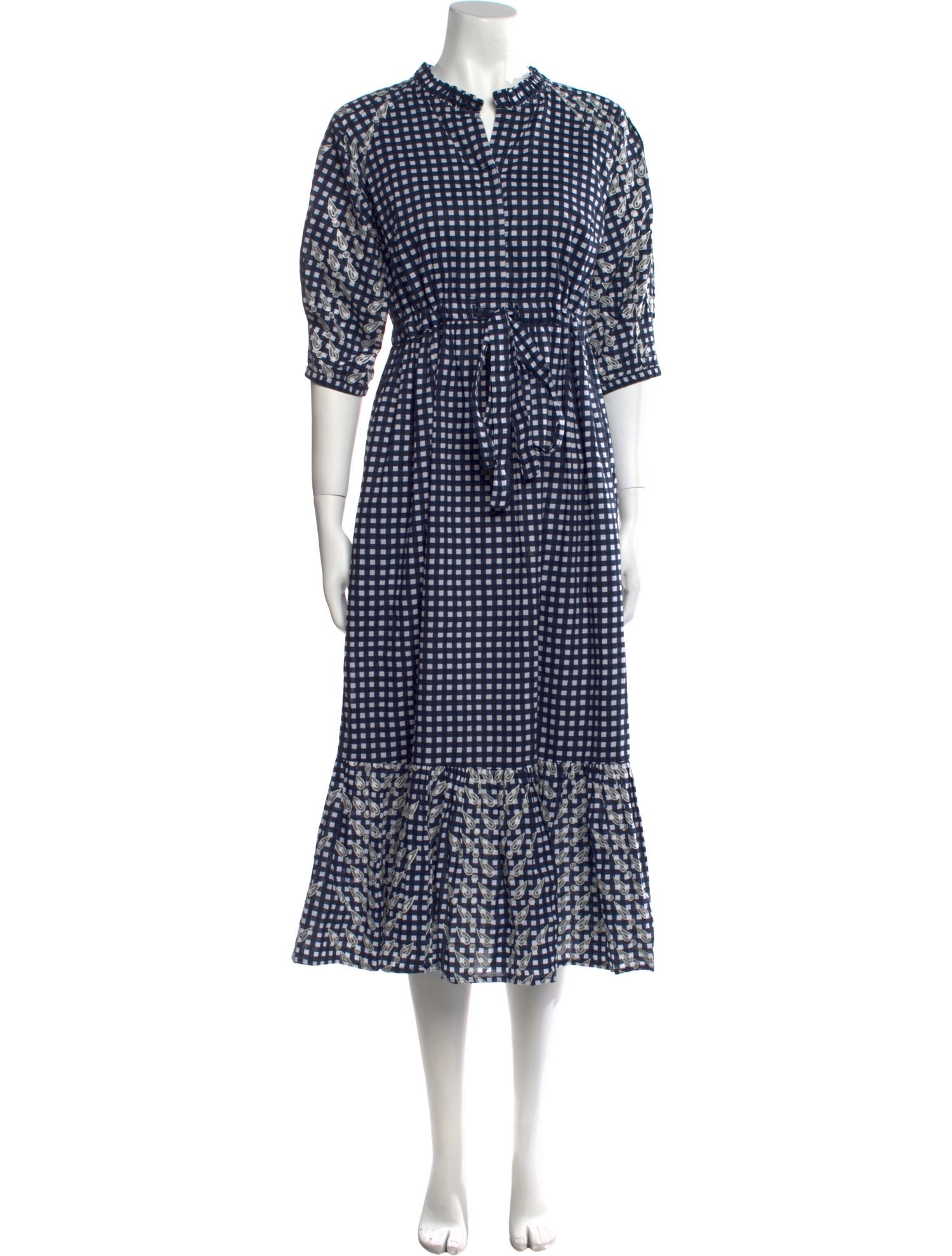 Banjanan Plaid Print Long Dress