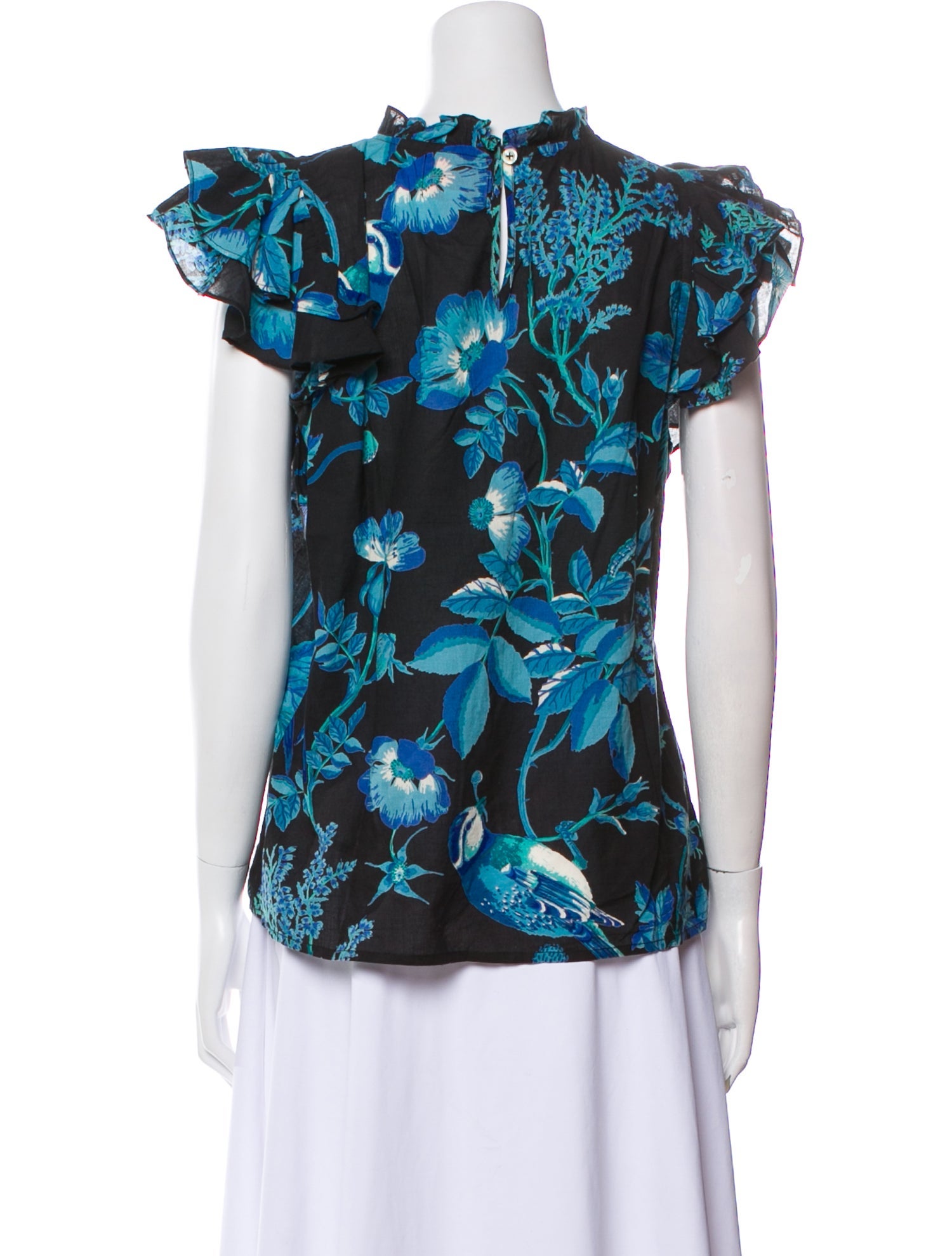 Banjanan Floral Print Bateau Neckline Blouse