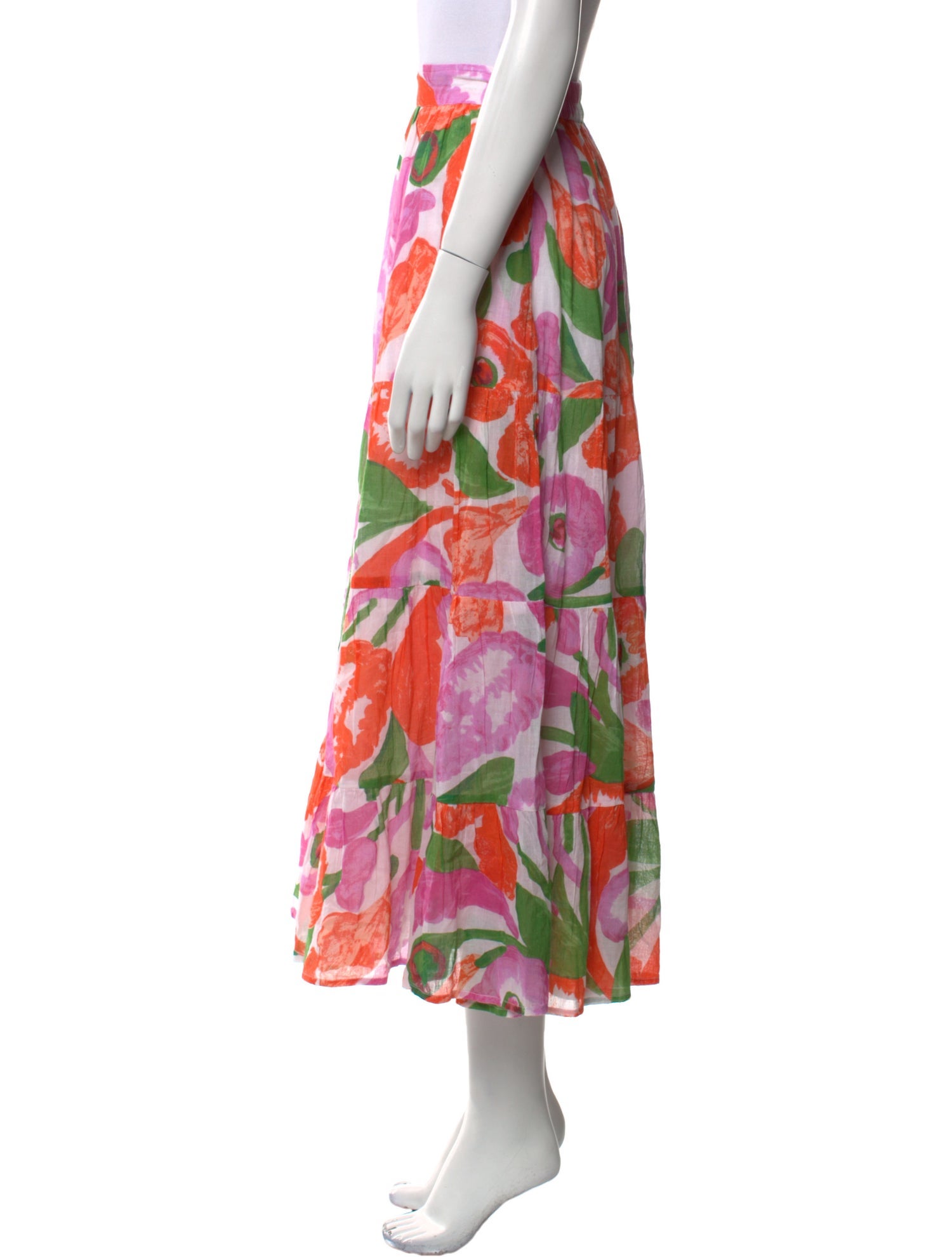 Banjanan Floral Print Midi Length Skirt