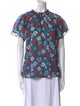 Banjanan Floral Print Mock Neck Blouse