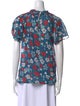 Banjanan Floral Print Mock Neck Blouse