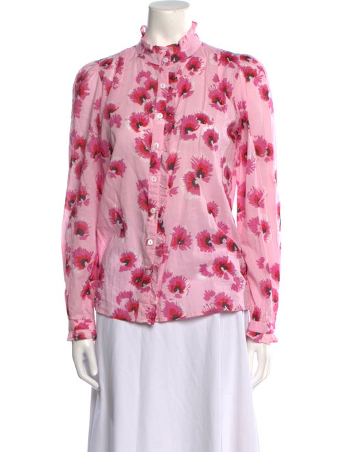 Banjanan Floral Print Mock Neck Blouse