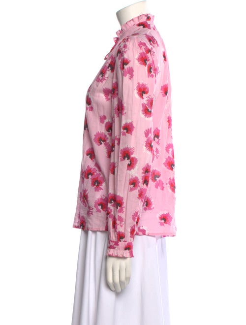 Banjanan Floral Print Mock Neck Blouse