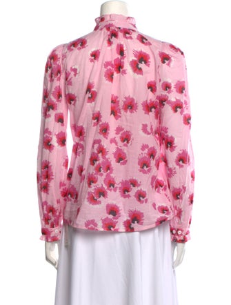 Banjanan Floral Print Mock Neck Blouse