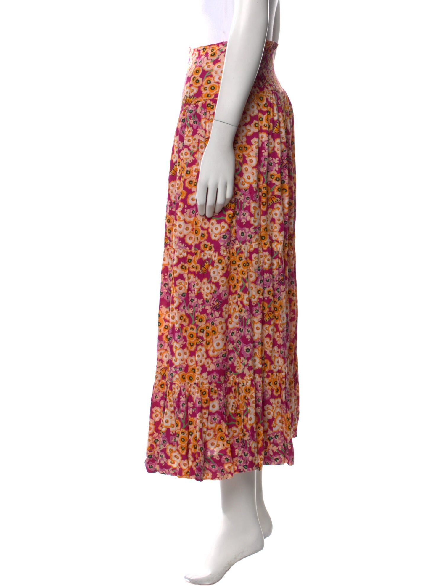 Banjanan Floral Print Midi Length Skirt