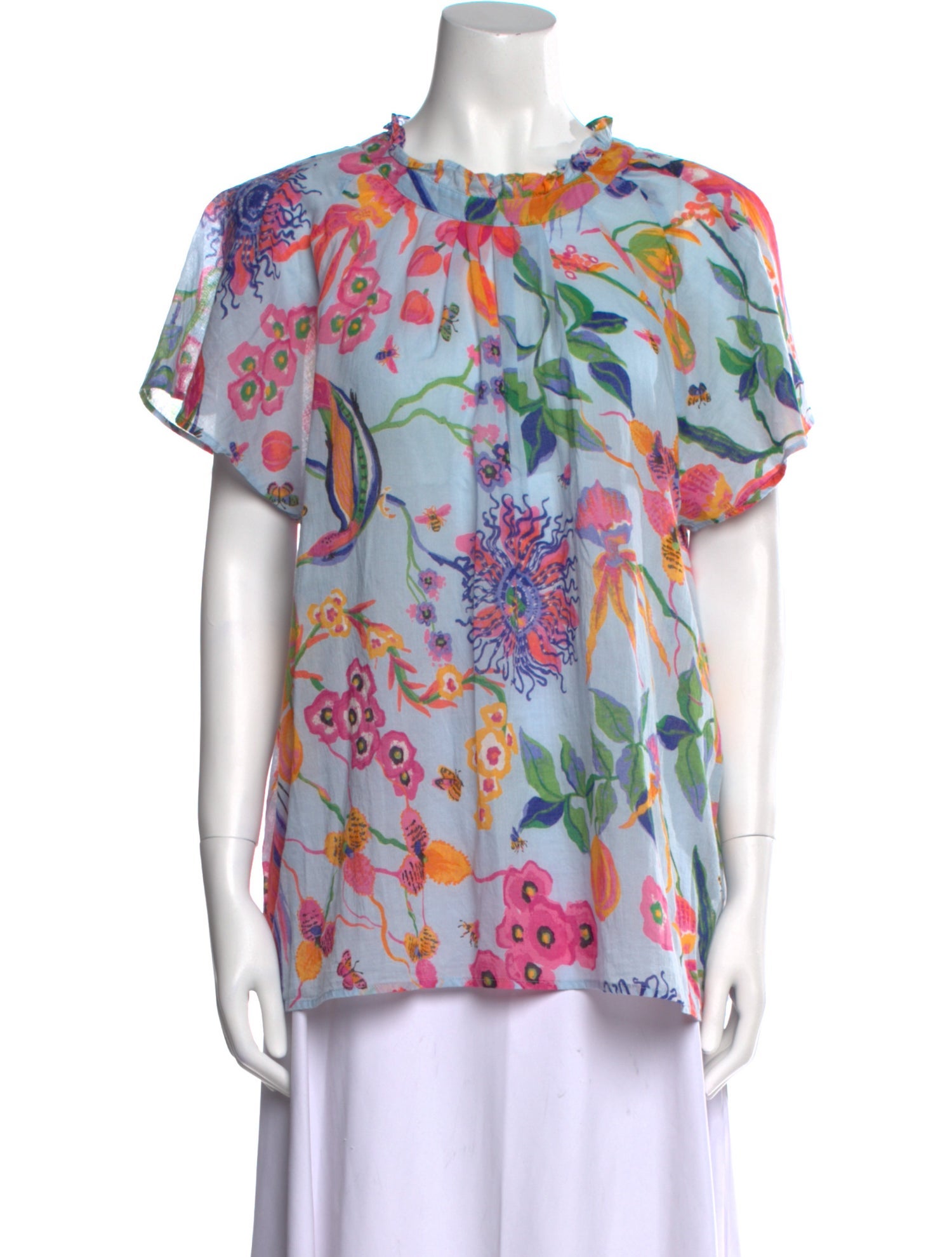Banjanan Floral Print Crew Neck Blouse