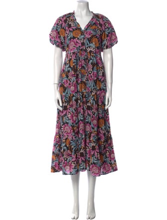 Banjanan Floral Print Long Dress