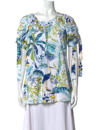 Banjanan Printed Scoop Neck Blouse