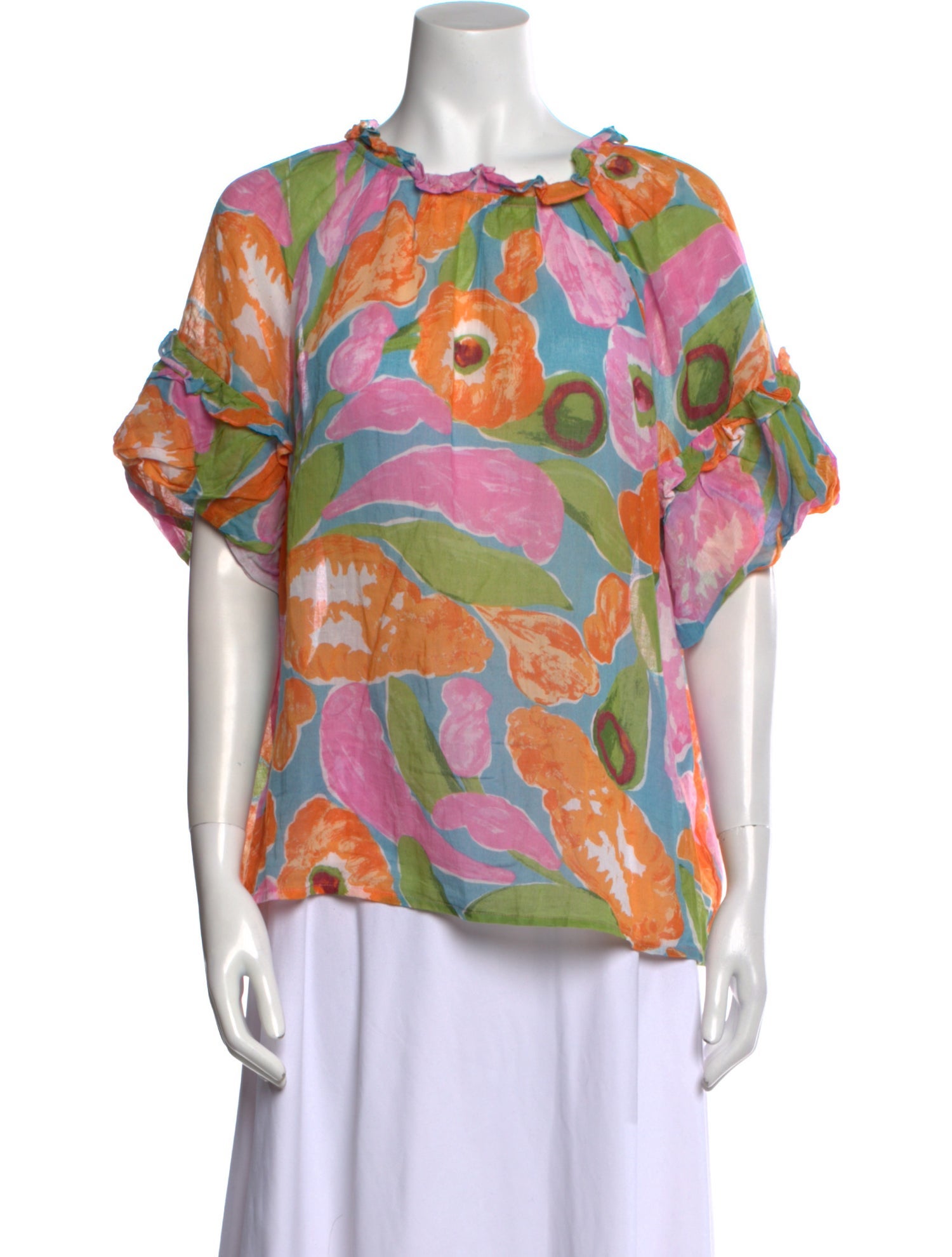 Banjanan Printed Bateau Neckline Blouse