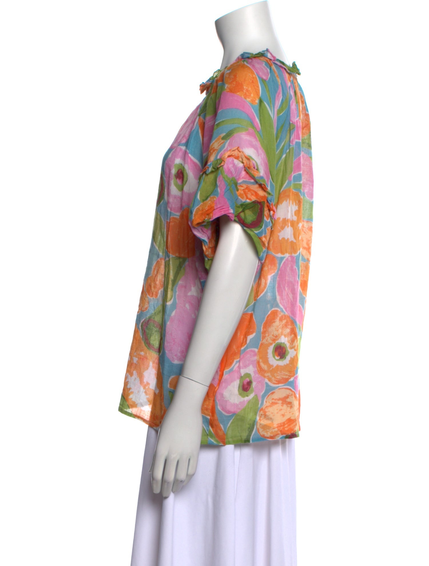 Banjanan Printed Bateau Neckline Blouse