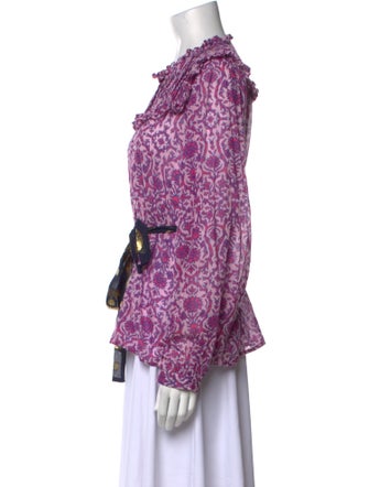 Banjanan Floral Print Crew Neck Blouse