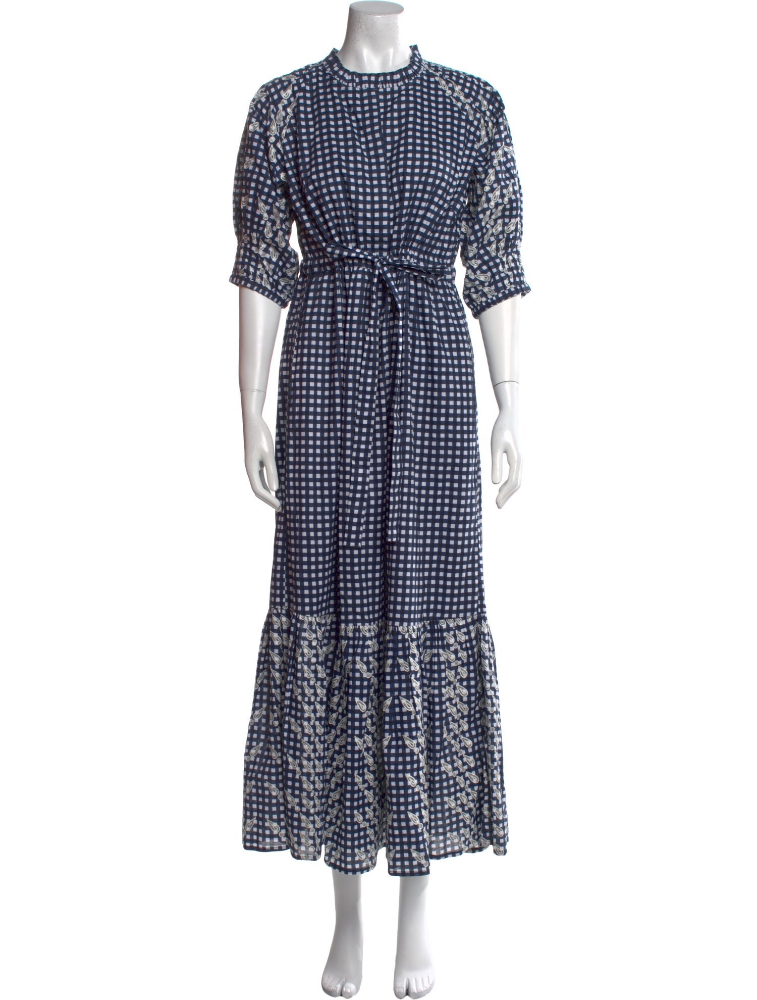 Banjanan Plaid Print Long Dress