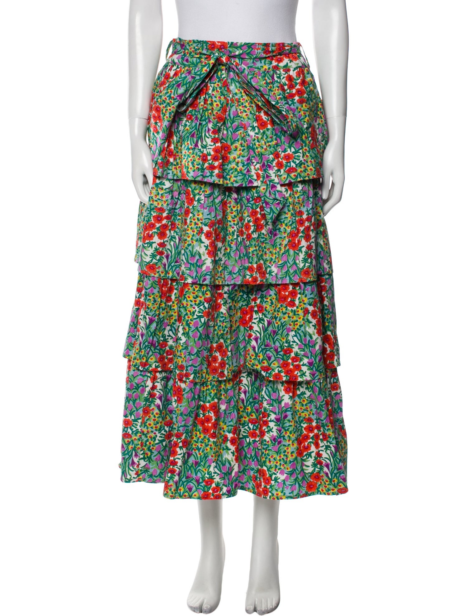 Banjanan Floral Print Midi Length Skirt