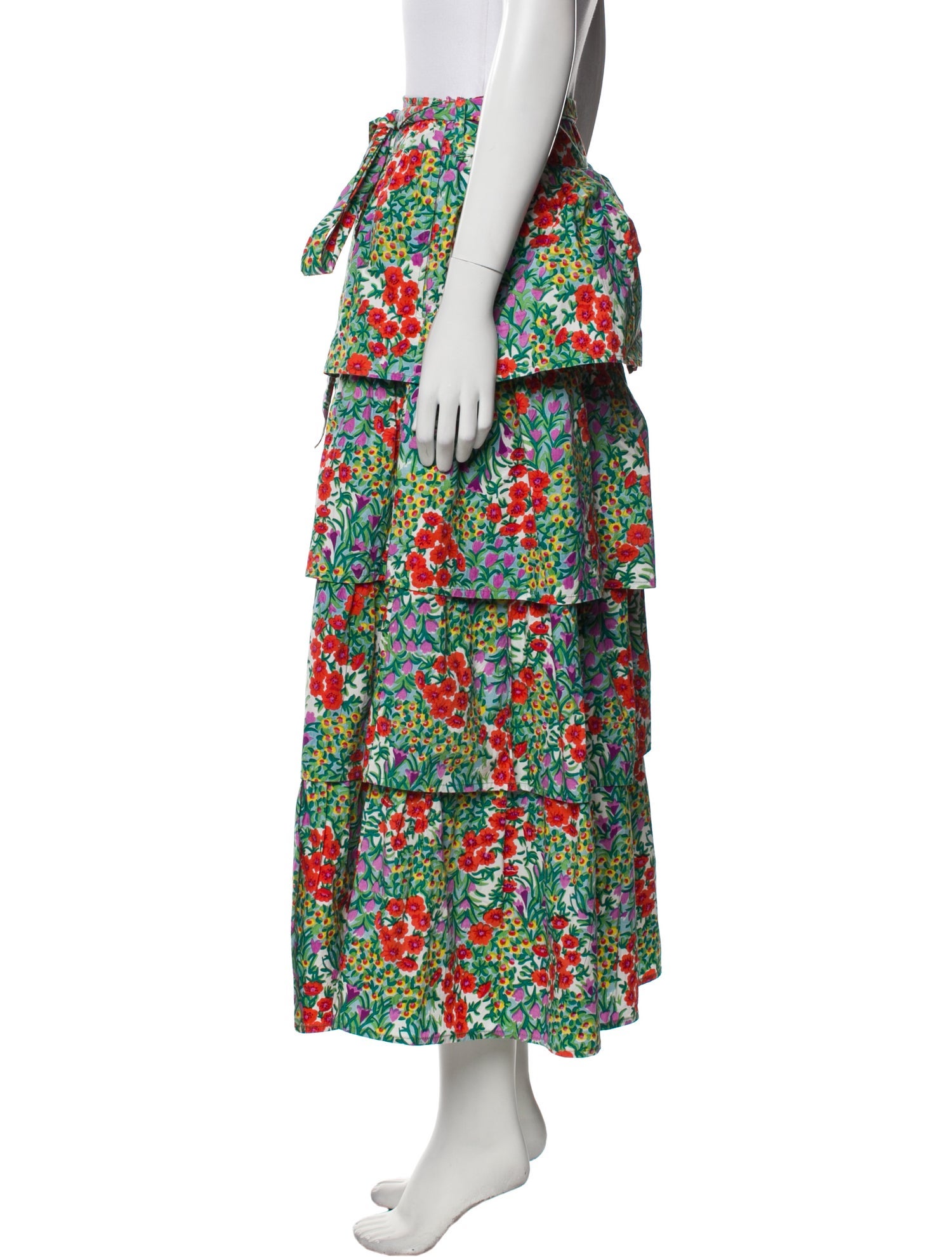 Banjanan Floral Print Midi Length Skirt