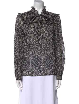 Banjanan Printed Mock Neck Blouse