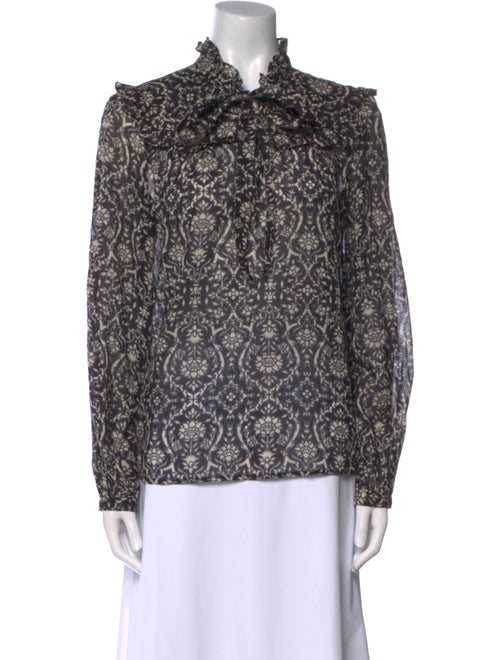 Banjanan Printed Mock Neck Blouse
