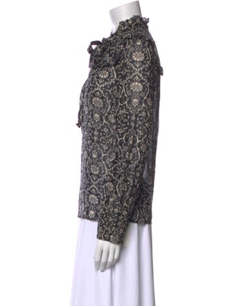 Banjanan Printed Mock Neck Blouse