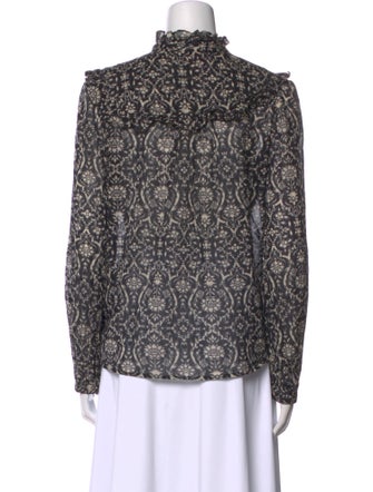 Banjanan Printed Mock Neck Blouse