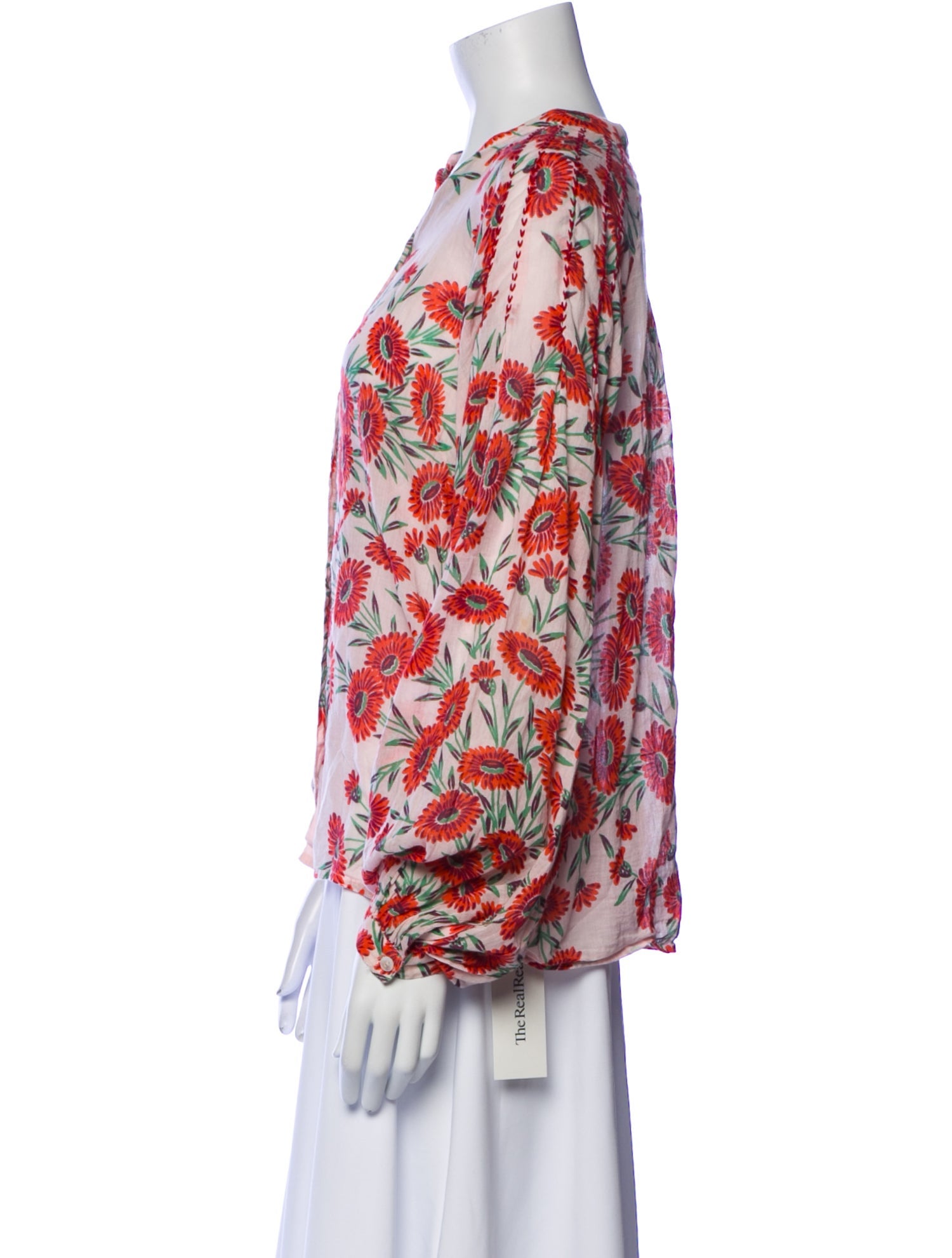 Banjanan Floral Print V-Neck Blouse