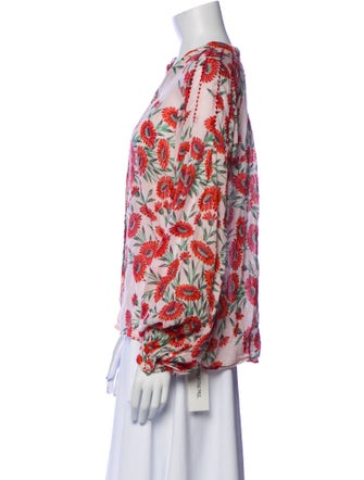 Banjanan Floral Print V-Neck Blouse