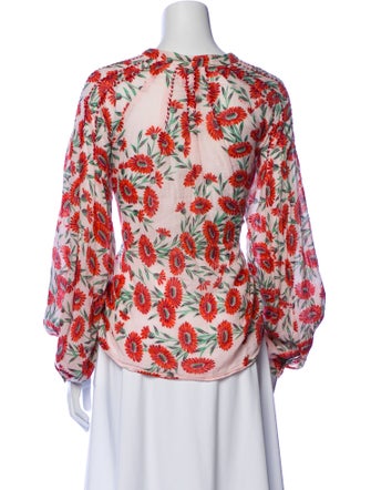 Banjanan Floral Print V-Neck Blouse