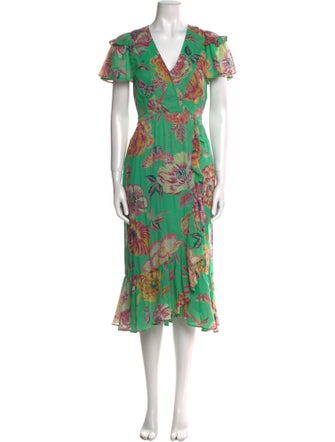 Banjanan Floral Print Midi Length Dress