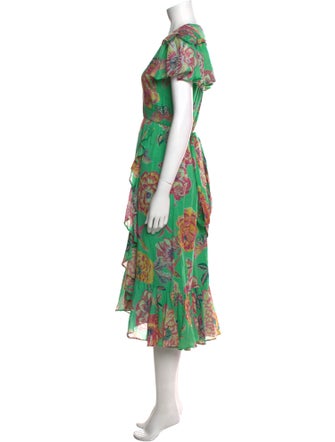Banjanan Floral Print Midi Length Dress