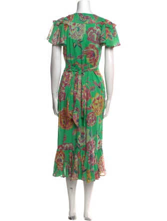 Banjanan Floral Print Midi Length Dress
