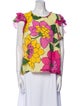 Banjanan Floral Print Scoop Neck Blouse