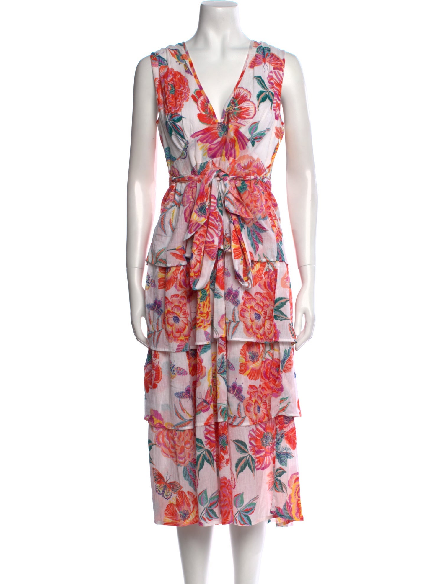 Banjanan Floral Print Midi Length Dress