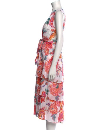 Banjanan Floral Print Midi Length Dress