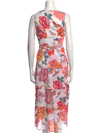 Banjanan Floral Print Midi Length Dress