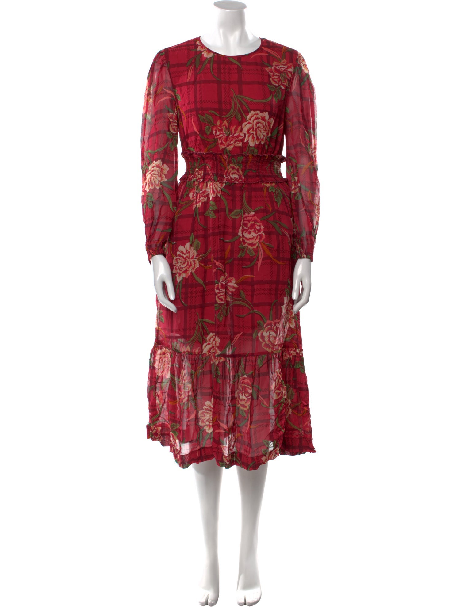 Banjanan Floral Print Midi Length Dress