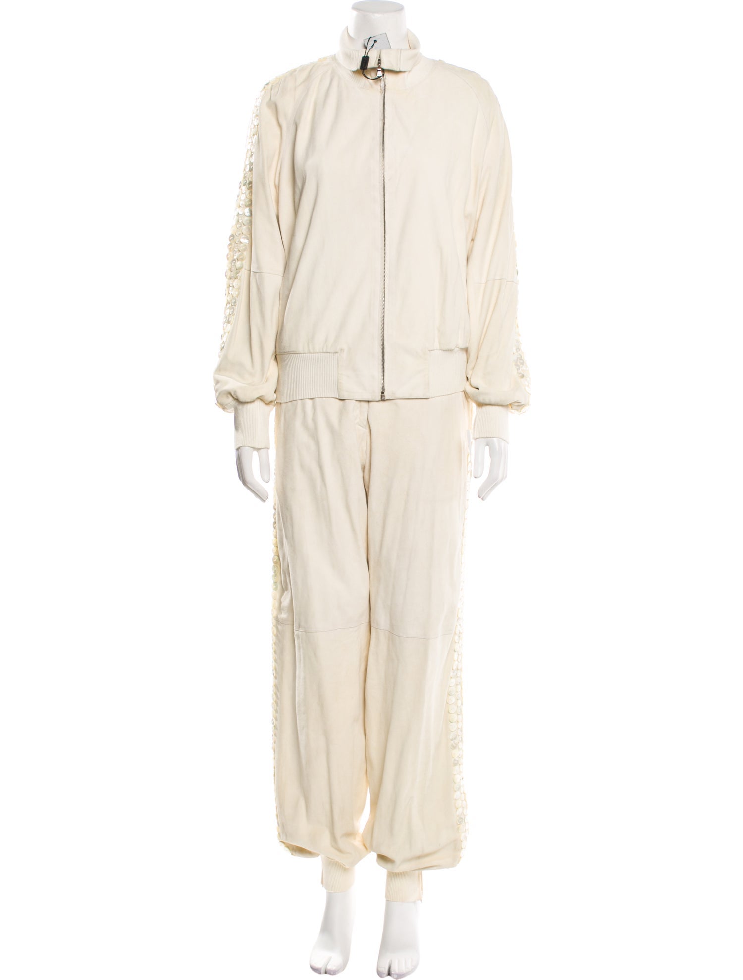 Benedetta Novi Leather Beaded Accents Tracksuit