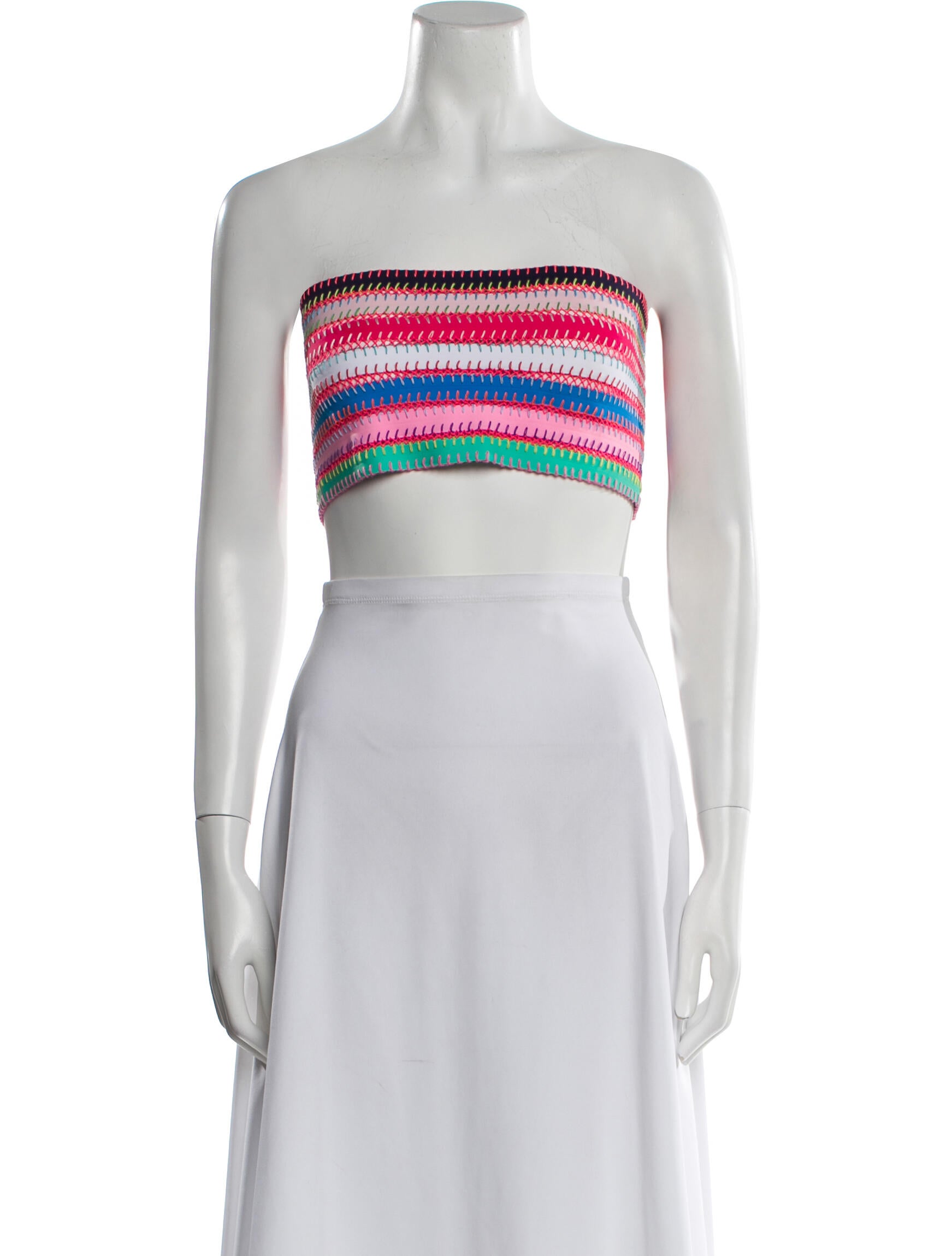 Benedetta Novi Nylon Striped Crop Top