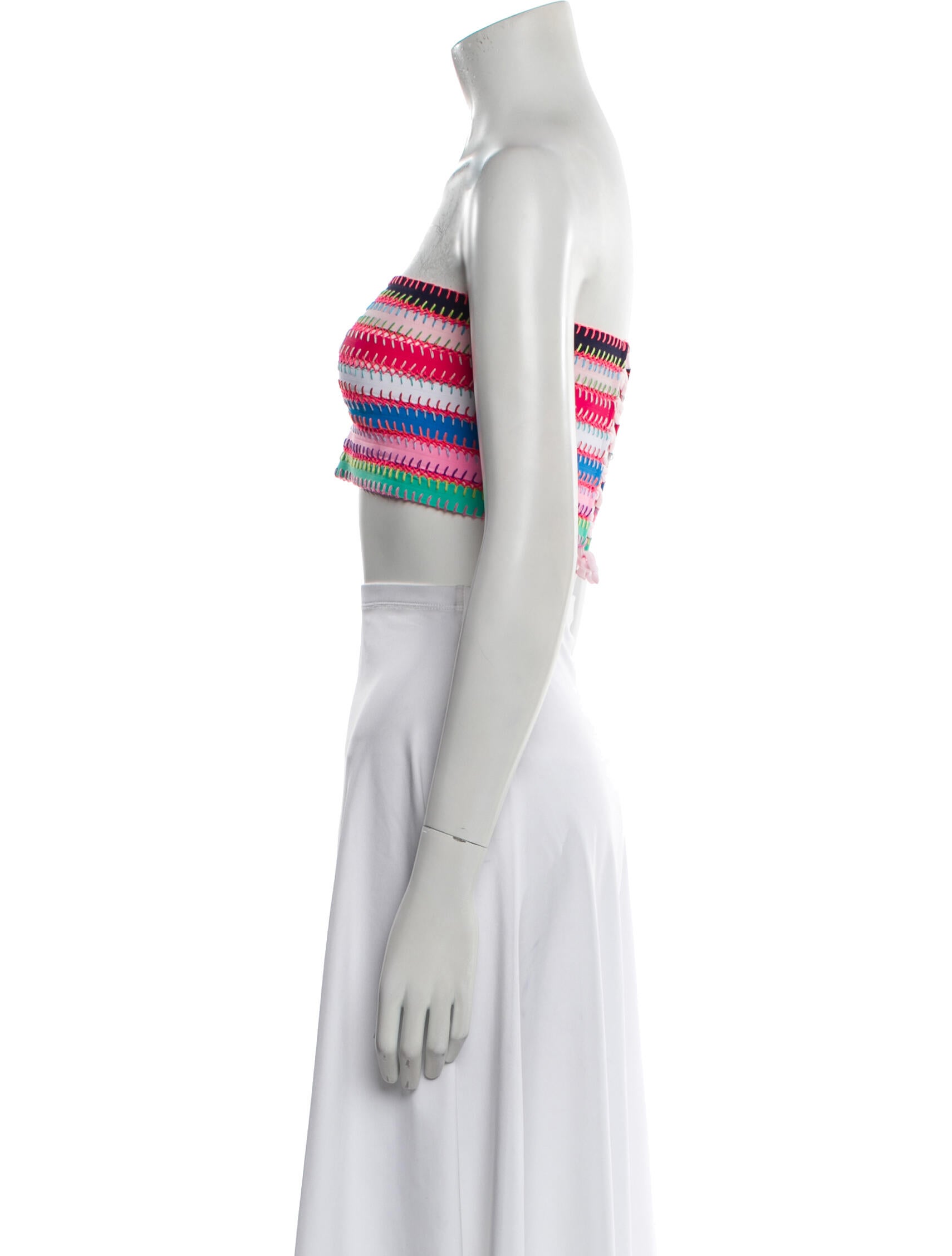Benedetta Novi Nylon Striped Crop Top