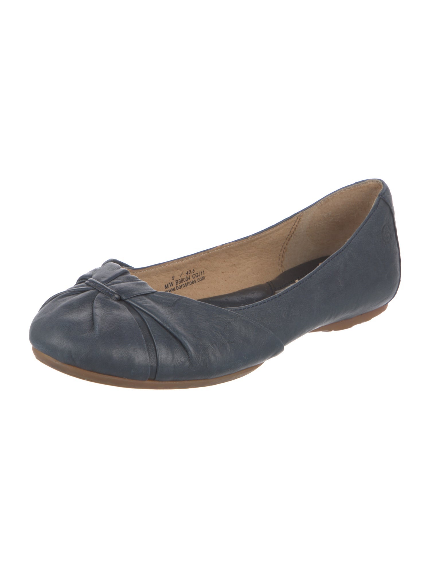 Born Leather Pleated Accents Flats