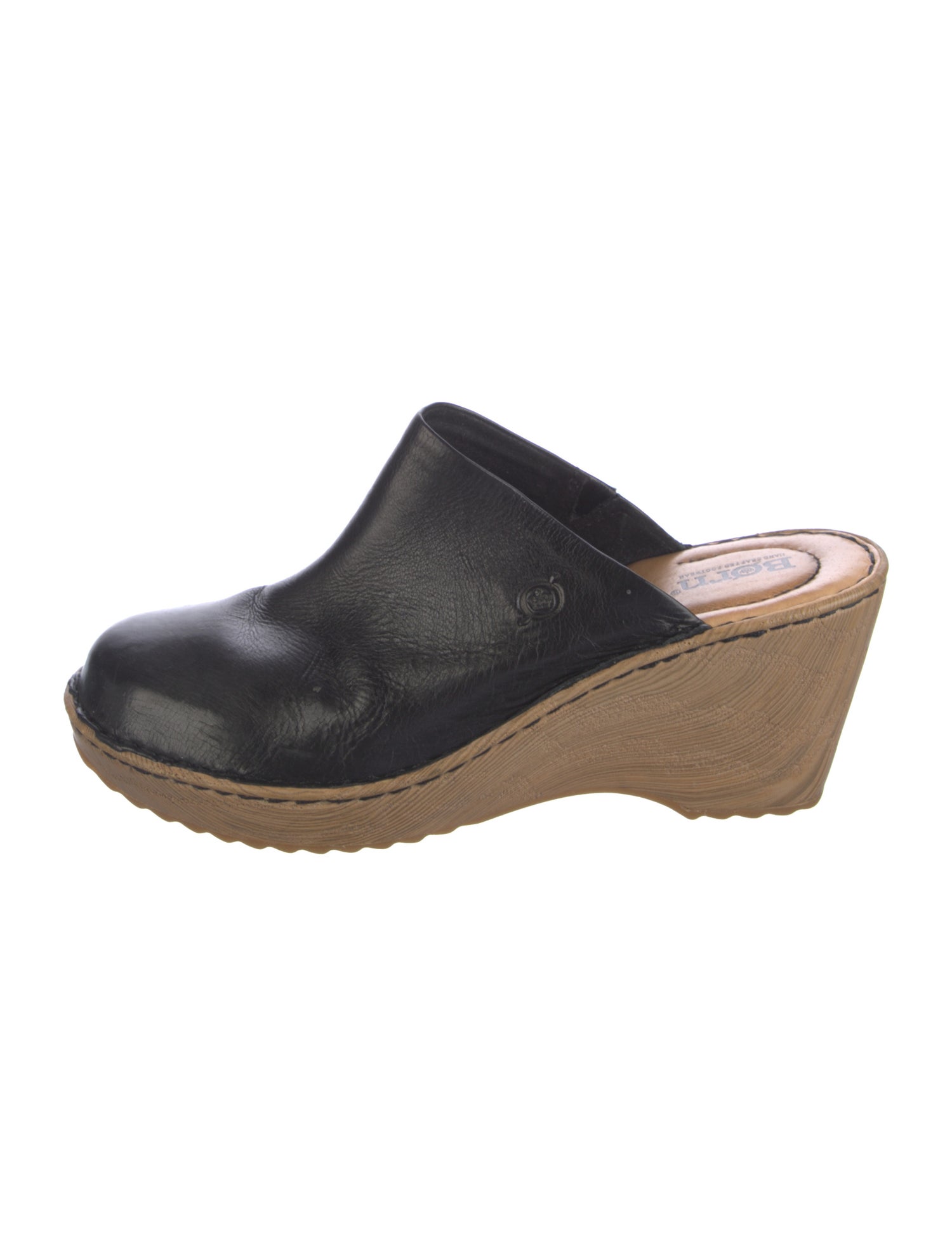 Born Leather Colorblock Pattern Mules