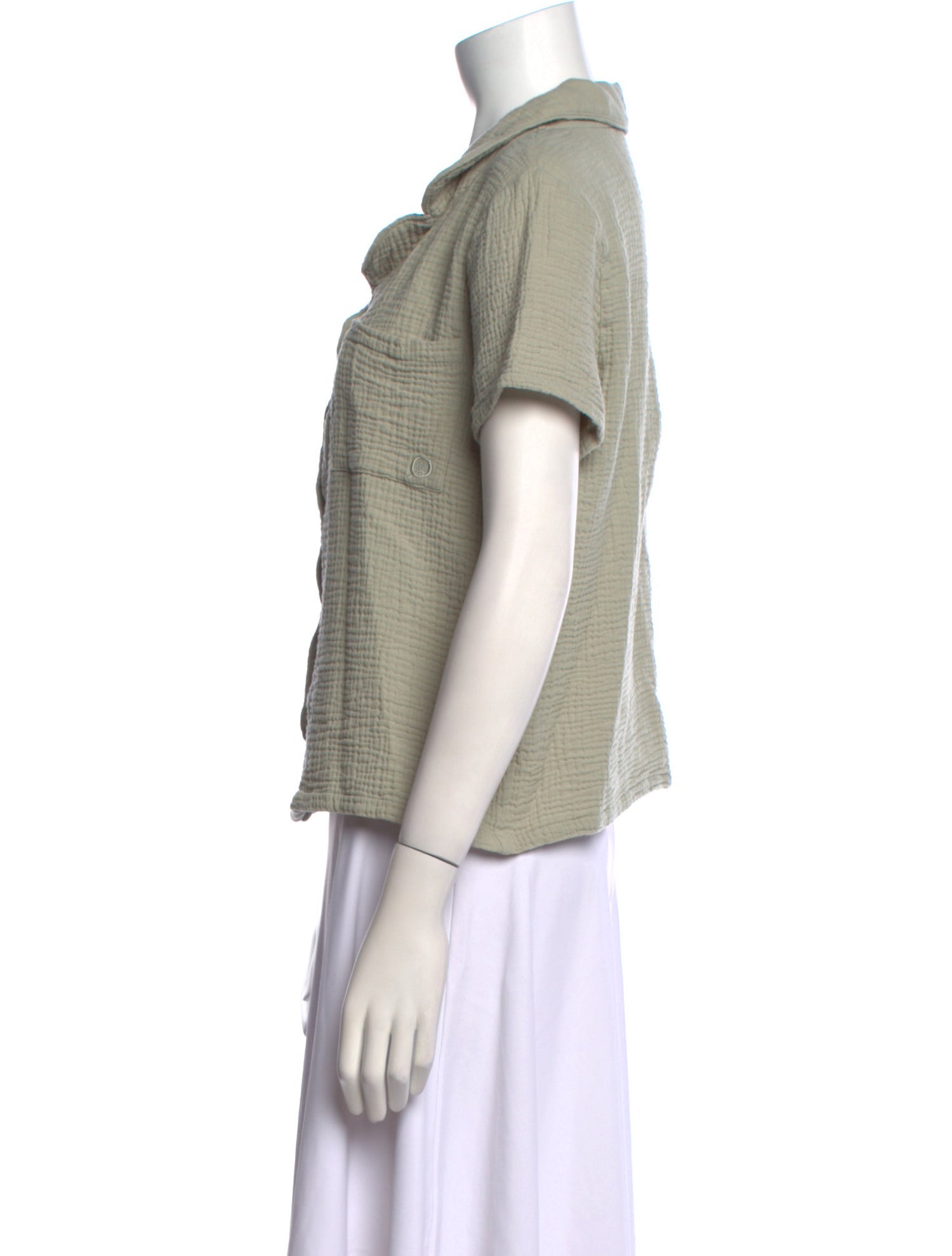 Born Short Sleeve Button-Up Top